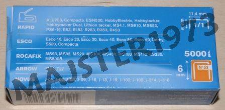 ZSZYWKI TAPIC. 53/6 MM 5000 SZT HIGH PERFORMANCE