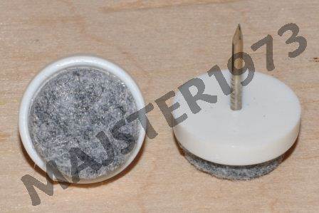 ŚLIZG POJEDYŃCZY Z FILCEM BIAŁY FI 22X8 MM