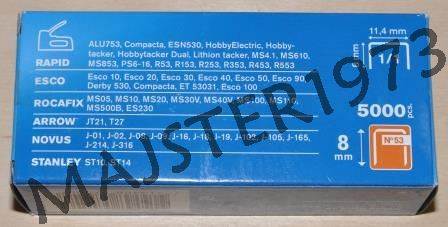 ZSZYWKI TAPIC. 53/8 MM 5000 SZT HIGH PERFORMANCE