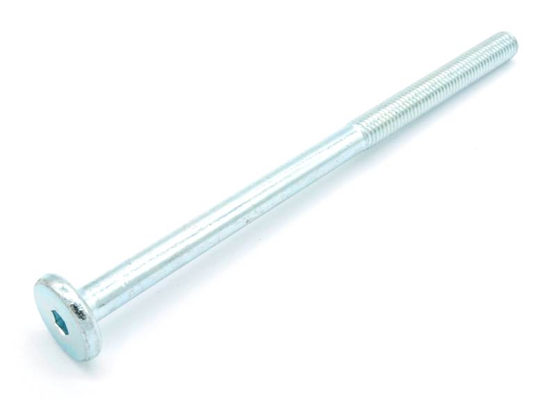 ŚRUBA MEBLOWA M6X140 OCYNK BIAŁY NA IMBUS 4 MM