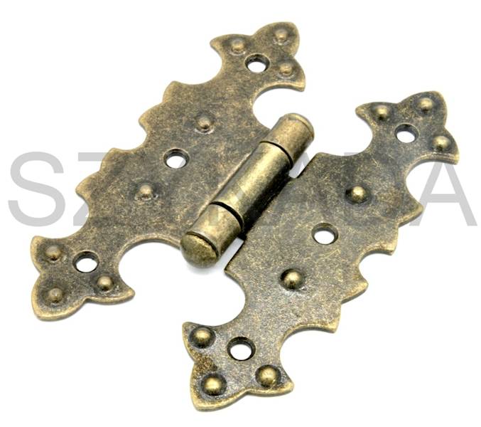 ZAWIAS OZDOBNY 56X78 MM SYMETRYCZNY PATYNA