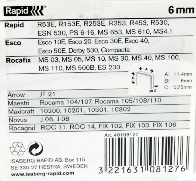ZSZYWKI TAPIC. 53/6 MM 2130 SZT
