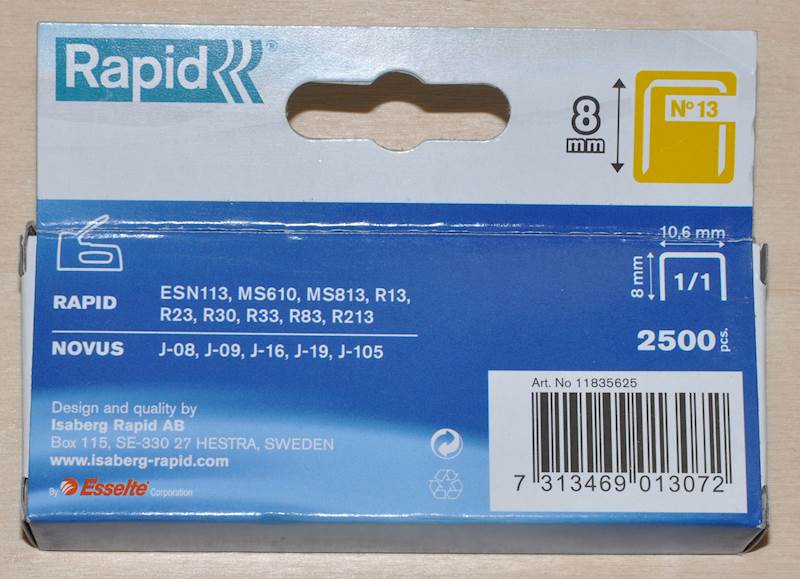 ZSZYWKI TAPIC. 13/8 MM 2500 SZT