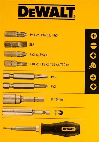 ZESTAW BITÓW + WKRĘTAK DEWALT 30SZT.