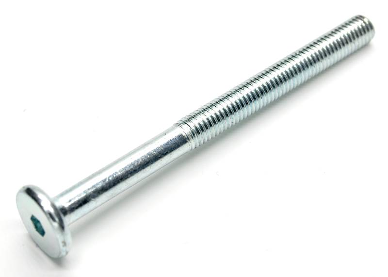 ŚRUBA MEBLOWA M6X100 OCYNK BIAŁY NA IMBUS 4 MM