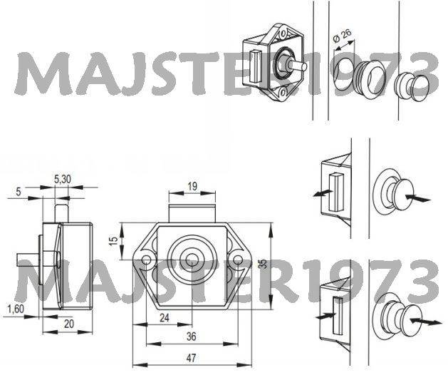 ZAMEK ZATRZASKOWY KOLOR ALUMINIUM