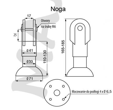 OKUCIA DO KABIN TOALETOWYCH NOGA SZARA
