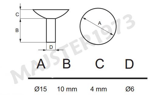 PRZYSSAWKA SZKŁA FI 15X4 MM GUMA