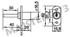 ZAMEK MEBLOWY CENTRALNY DO SZUFLAD FI 16,50 SISO