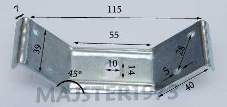 OBEJMA ŁACZNIK DO STOŁÓW 130X40X2 MM OCYNK BIAŁY