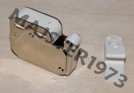 ZATRZASK MINI LATCH OCYNK SREBRNY/BIAŁY