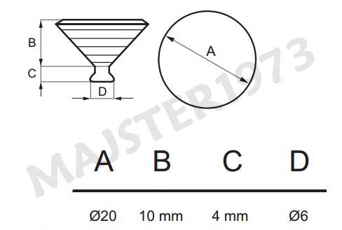 PRZYSSAWKA SZKŁA FI 20X10 MM GUMA