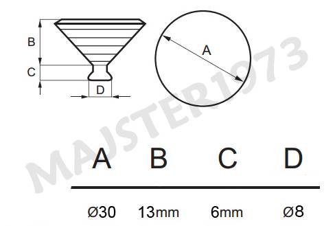 PRZYSSAWKA SZKŁA FI 30 MM GUMA