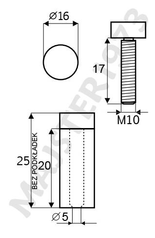 MOCOWANIE SZYLDU FI 16 X 25 MM