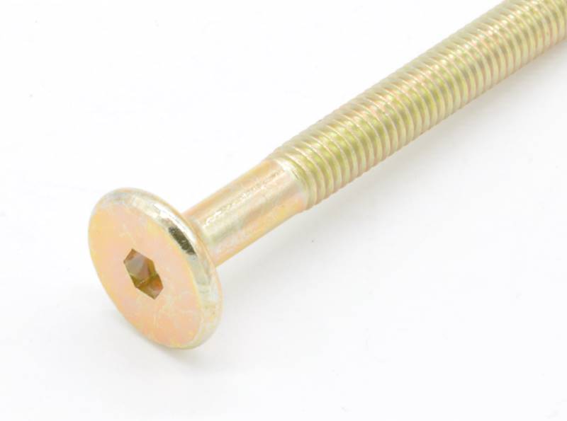 ŚRUBA MEBLOWA M6X60 OCYNK ŻÓŁTY NA IMBUS 4 MM