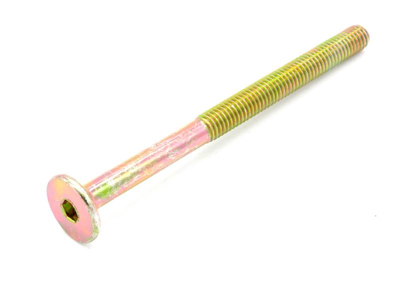 ŚRUBA MEBLOWA M6X70 OCYNK ŻÓŁTY NA IMBUS 4 MM