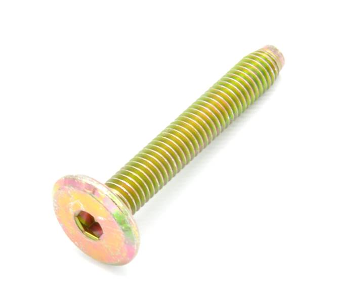 ŚRUBA MEBLOWA M6X35 OCYNK ŻÓŁTY NA IMBUS 4 MM