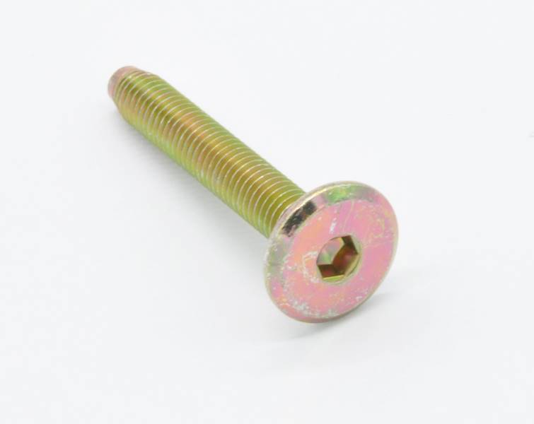 ŚRUBA MEBLOWA M6X40 OCYNK ŻÓŁTY NA IMBUS 4 MM