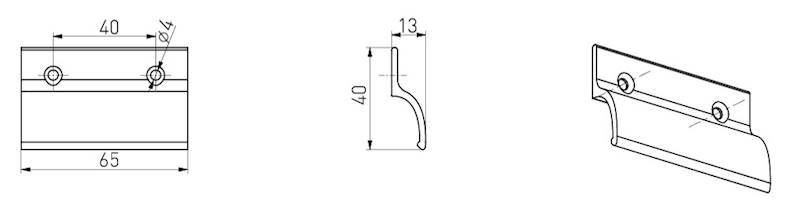 POCHWYT BALKONOWY METAL BRĄZ ALUMINOWY