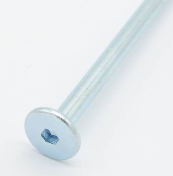 ŚRUBA MEBLOWA M6X80 OCYNK BIAŁY NA IMBUS 4 MM