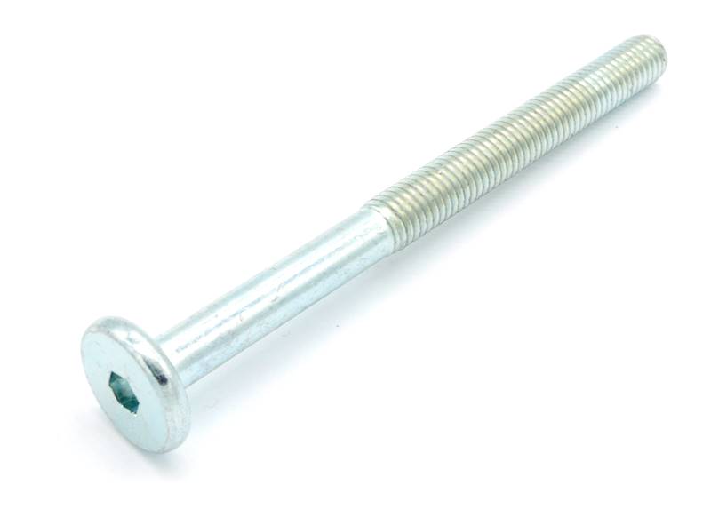 ŚRUBA MEBLOWA M6X80 OCYNK BIAŁY NA IMBUS 4 MM