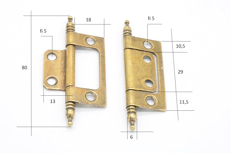 ZAWIASA SZCZELINOWA 80X24X1,3 MM PATYNA
