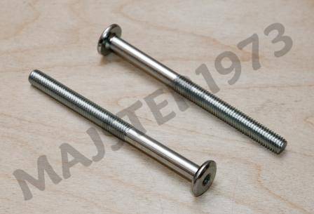 ŚRUBA MEBLOWA M8X60 OCYNK BIAŁY NA IMBUS 5 MM