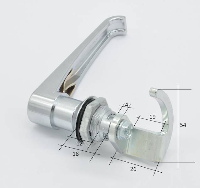 ZAMEK MEBLOWY Z KLAMKĄ NA ZAMEK BL.HAK L=54 MM