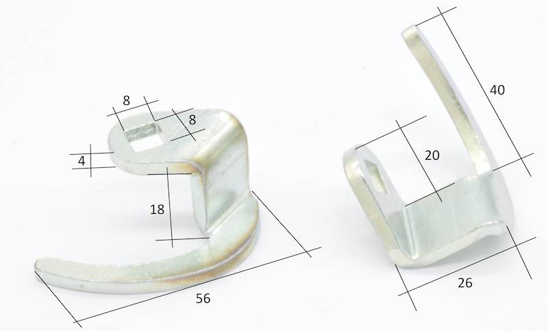 BLASZKA TYPU HAK L=55 MM ODSADZENIE 18 MM