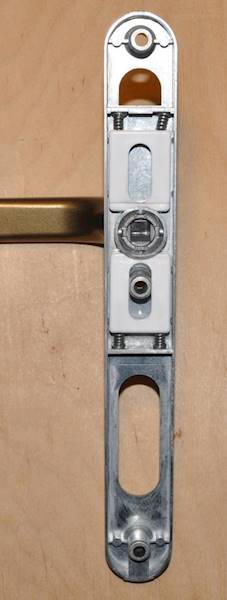 KLAMKA DRZ.GOLD PCV/ALU.DŁ.SZYLD 92/32 WB KW.SATUR