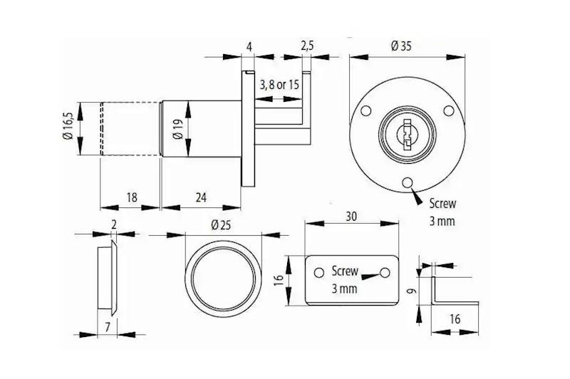 ZAMEK MEBLOWY BĘB.NIK.WCISKANY FI 19X24 MM
