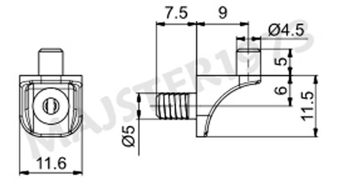 PODPÓRKA POD PÓŁKĘ TYPU IKEA Z WKR.ALUMINUM
