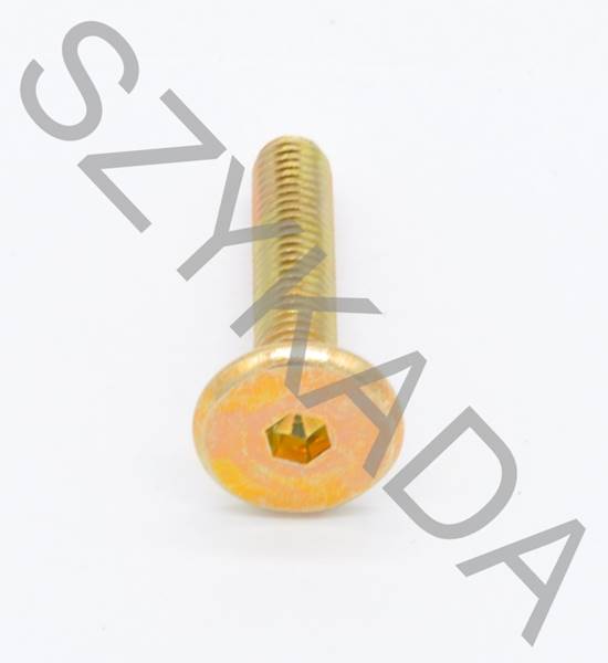 ŚRUBA MEBLOWA M6X30 OCYNK ŻÓŁTY NA IMBUS 4 MM