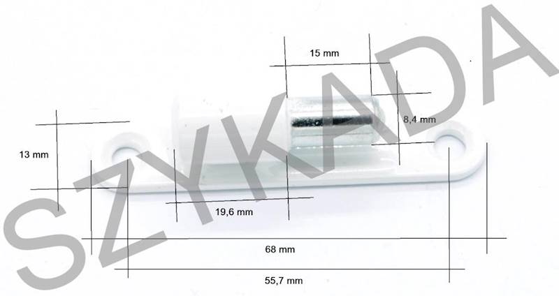 ZAWIASA WKRĘC.-PRZYK.13X40 M7 BIAŁY LAKIEROWANY