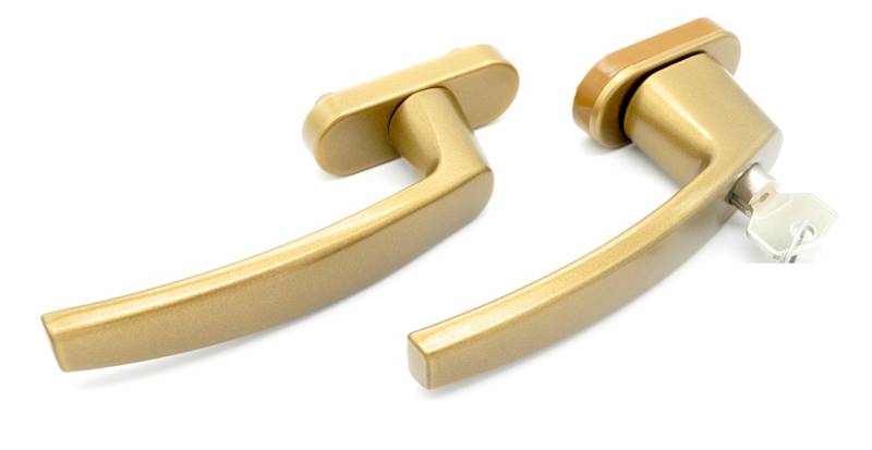 KLAMKA BALKONOWA Z KLUCZEM GOLD VICTORY