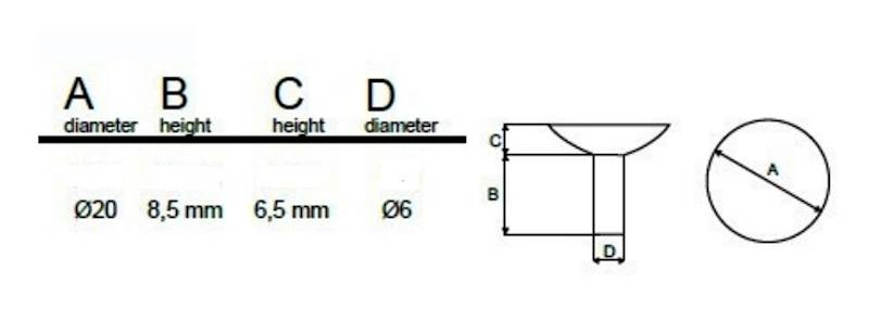 PRZYSSAWKA SZKŁA FI 20X9 MM GUMA