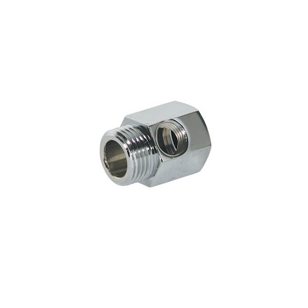 Chromowane przyłącze mosiężne 1/2GZ x 1/2GW x 1/4G