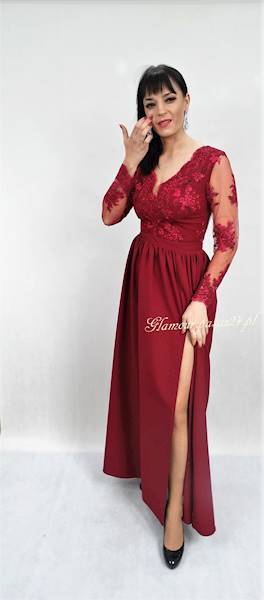 Suknia Bordo Exclusive rozm.36