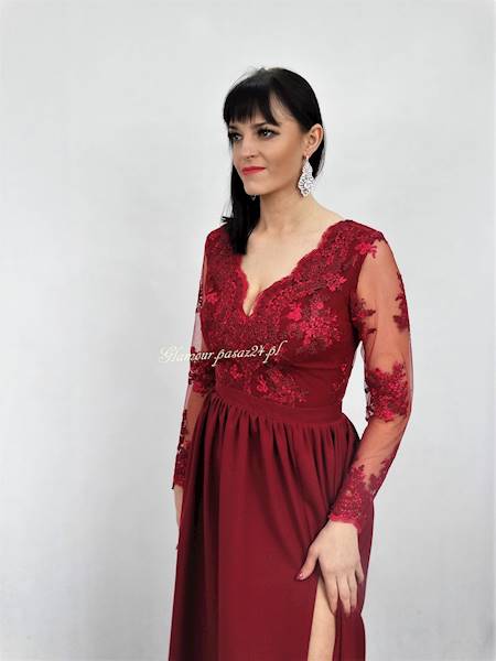 Suknia Bordo Exclusive rozm.36