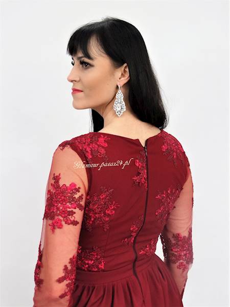 Suknia Bordo Exclusive rozm.36