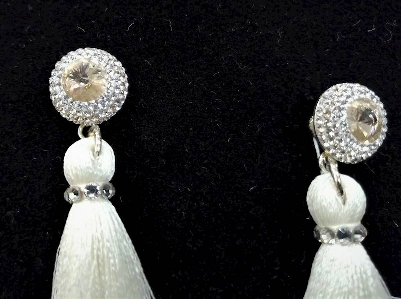 Kolczyki Swarovski Frędzle  ecru