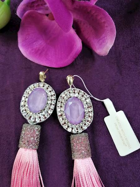 Kolczyki Swarovski Unikatowe Różowe