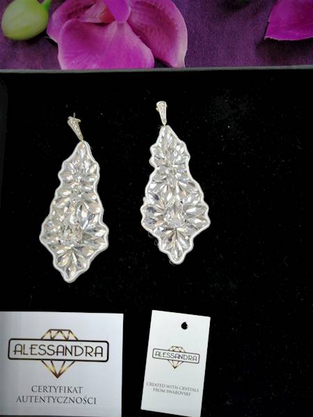 Kolczyki Swarovski kamienie białe