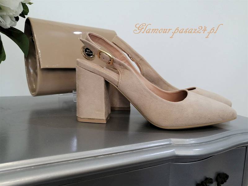 CZÓŁENKA SŁUPEK Zamsz GG83P Beige