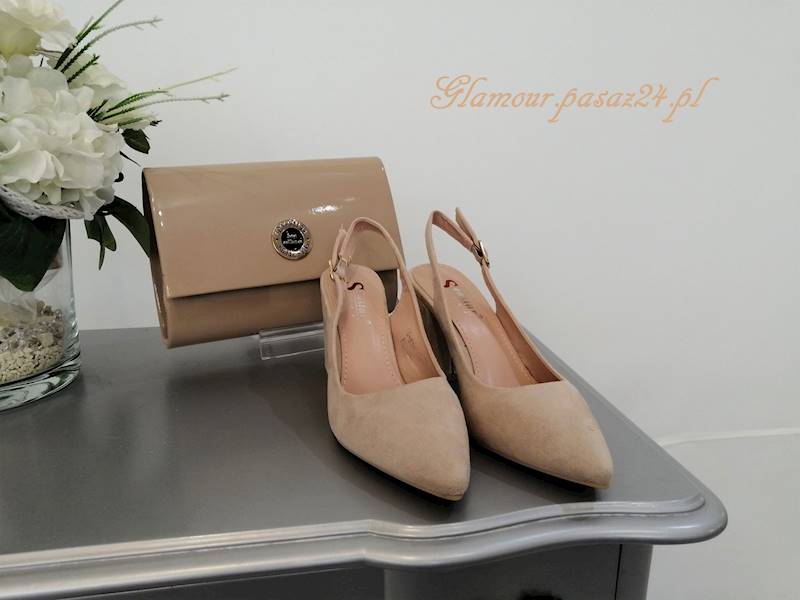CZÓŁENKA SŁUPEK Zamsz GG83P Beige