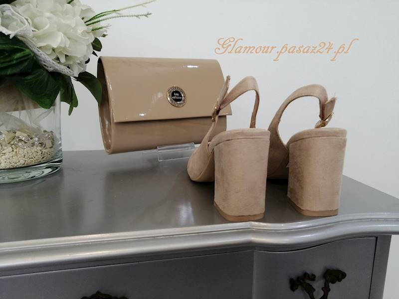 CZÓŁENKA SŁUPEK Zamsz GG83P Beige