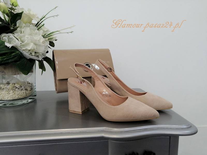 CZÓŁENKA SŁUPEK Zamsz GG83P Beige