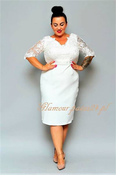 Aurelia koronkowa ecru cekiny kwiaty