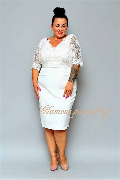 Aurelia koronkowa ecru cekiny kwiaty