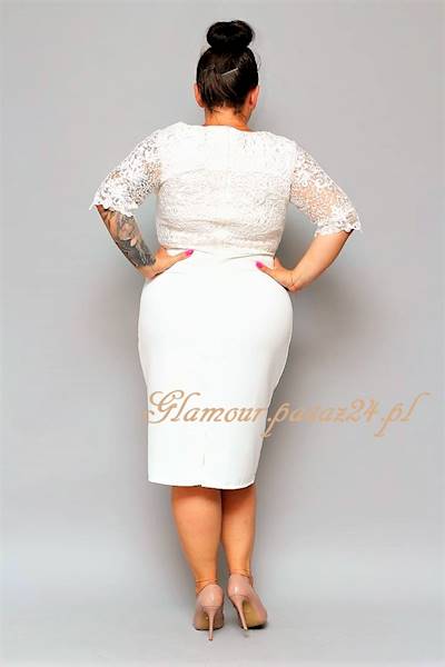 Aurelia koronkowa ecru cekiny kwiaty